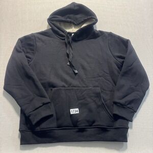 Unbranded Sherpa Lined Fleece Hoodie Mens Size M Black Pre-owned